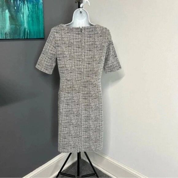 Lands' End Women’s 6 Midi Dress Pockets Black White Office Business Professional - Picture 5 of 12